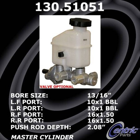 Centric Parts Premium Brake Master Cylinder, 130.51051 130.51051